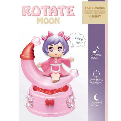 Rotating Moon Doll Toy With LED Lights & Music